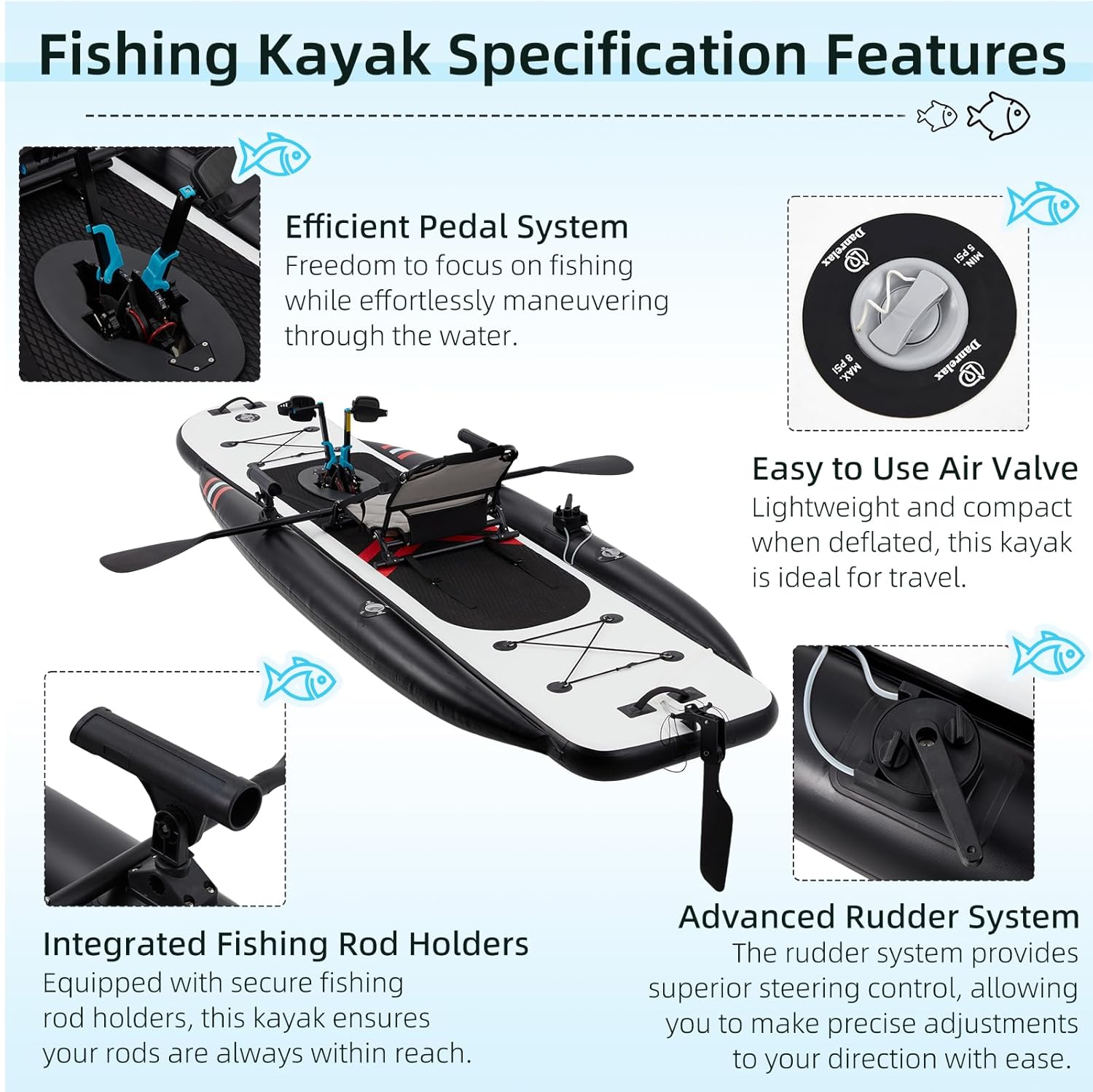 12ft Premium PVC Inflatable Fi - огляд і ціна Fishing Kayak Inflatable