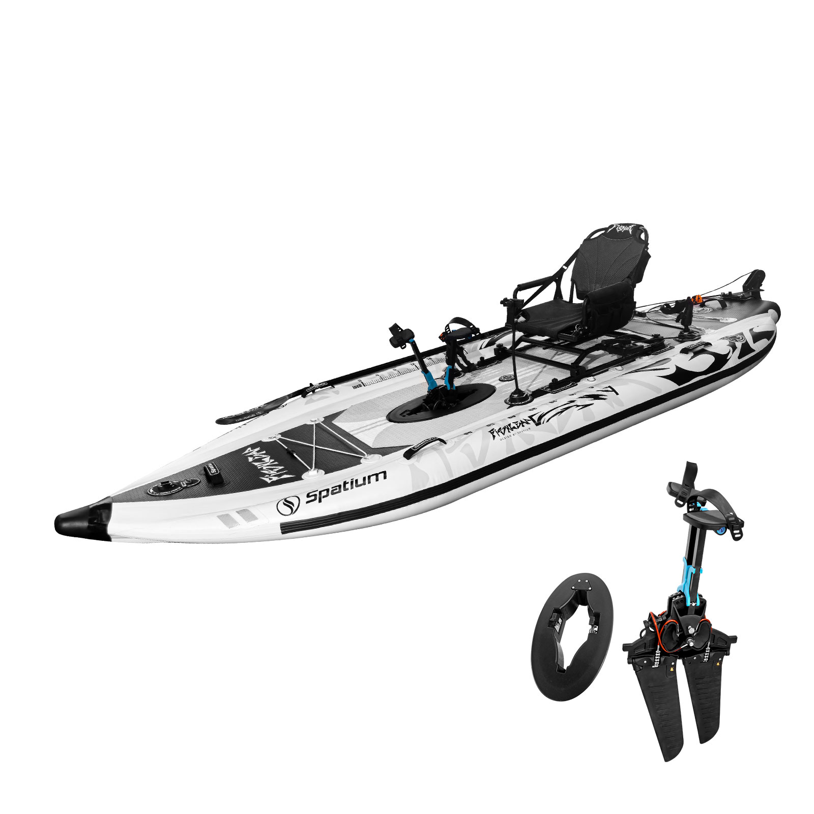 Spatium 11.5ft Flipper Pedal D - огляд і ціна Fishing Kayak Inflatable